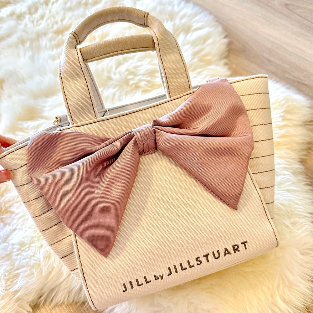 Jill Stuart Pink Bow Canvas Bag